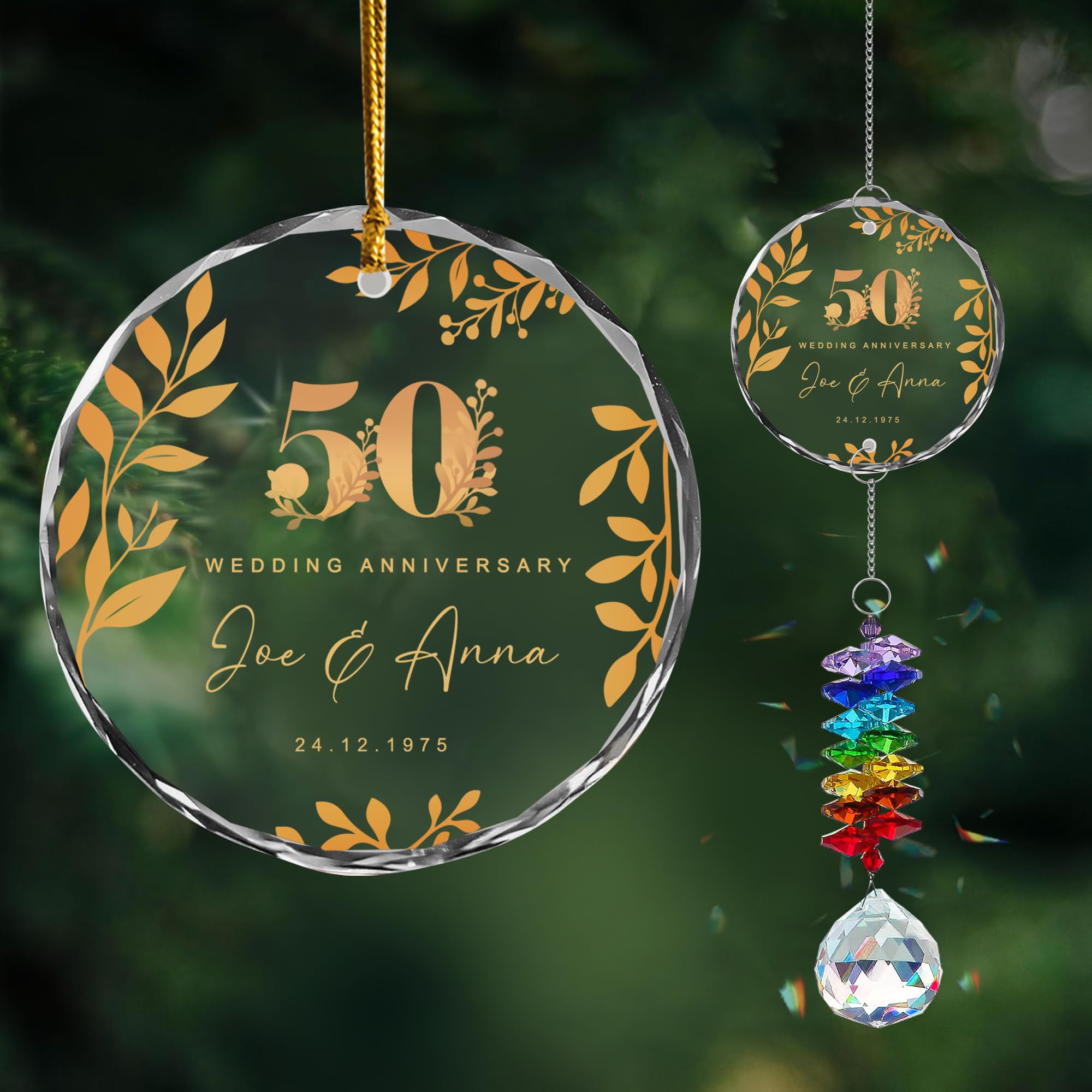 Personalized Anniversary Christmas Ornament – Unique Wedding Gift for Couple, Hu