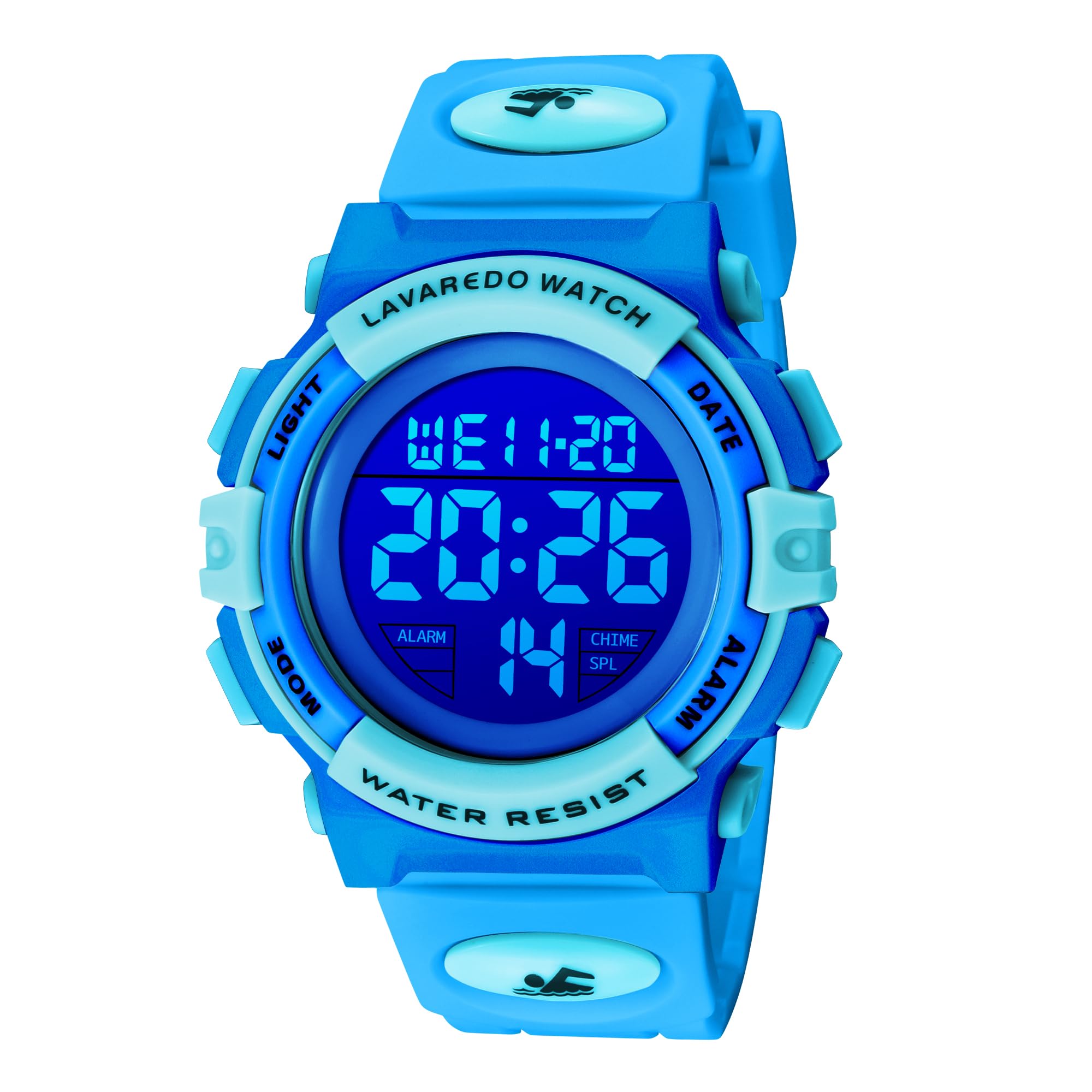 Kids Digital Watch 3-15 Years Old Sports Multifunction Chronograph LED 164M Wate