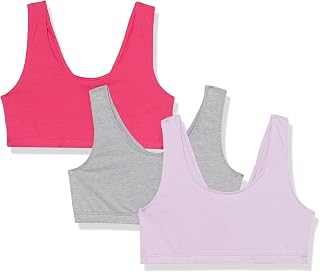 Hanes Bralette Pack, Cotton Scoopneck Bralette, Low-Impact Sports Bra, 3-Pack Women's Bra (Pack of 3)