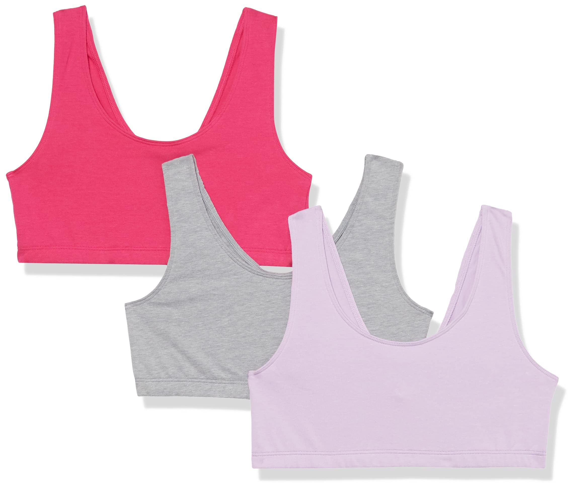 Hanes Bralette Pack, Cotton Scoopneck Bralette, Low-Impact Sports Bra, 3-Pack Wo