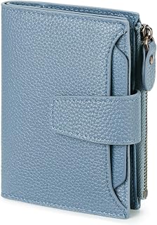 FALAN MULE Small Wallet Women RFID Blocking Leather Bifold Compact Card Holder Wallet with Zipper Coin Pocket