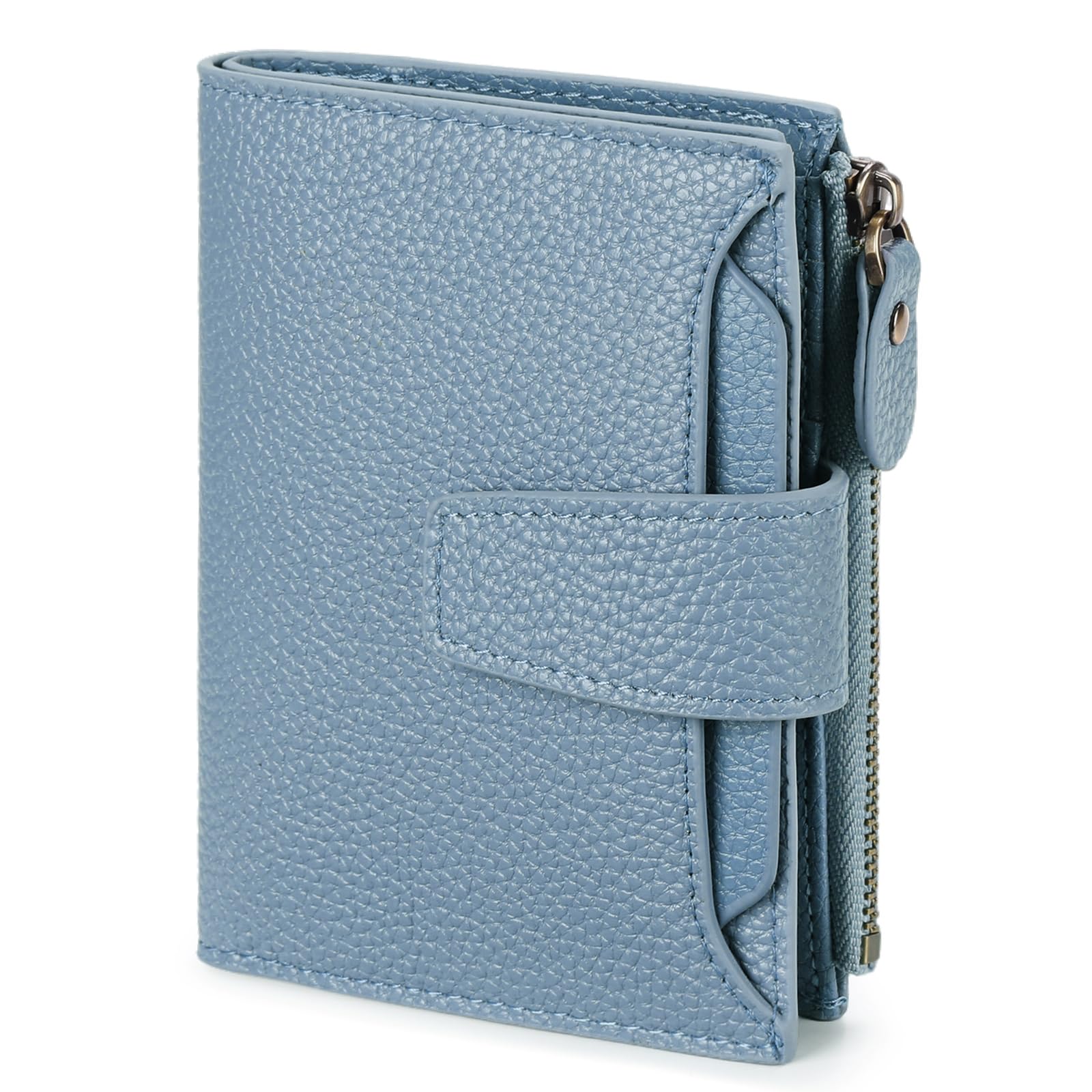FALAN MULE Small Wallet Women RFID Blocking Leather Bifold Compact Card Holder W