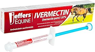 Jeffers 1.87% Ivermectin Gel Dewormer for Horses | Apple Flavored | 1 Pack | Broad Spectrum 6.08 grams Paste Syringe for Control of Listed Internal Parasites & Bots, 1 Dose Treats Horses Up to 1,250 lbs