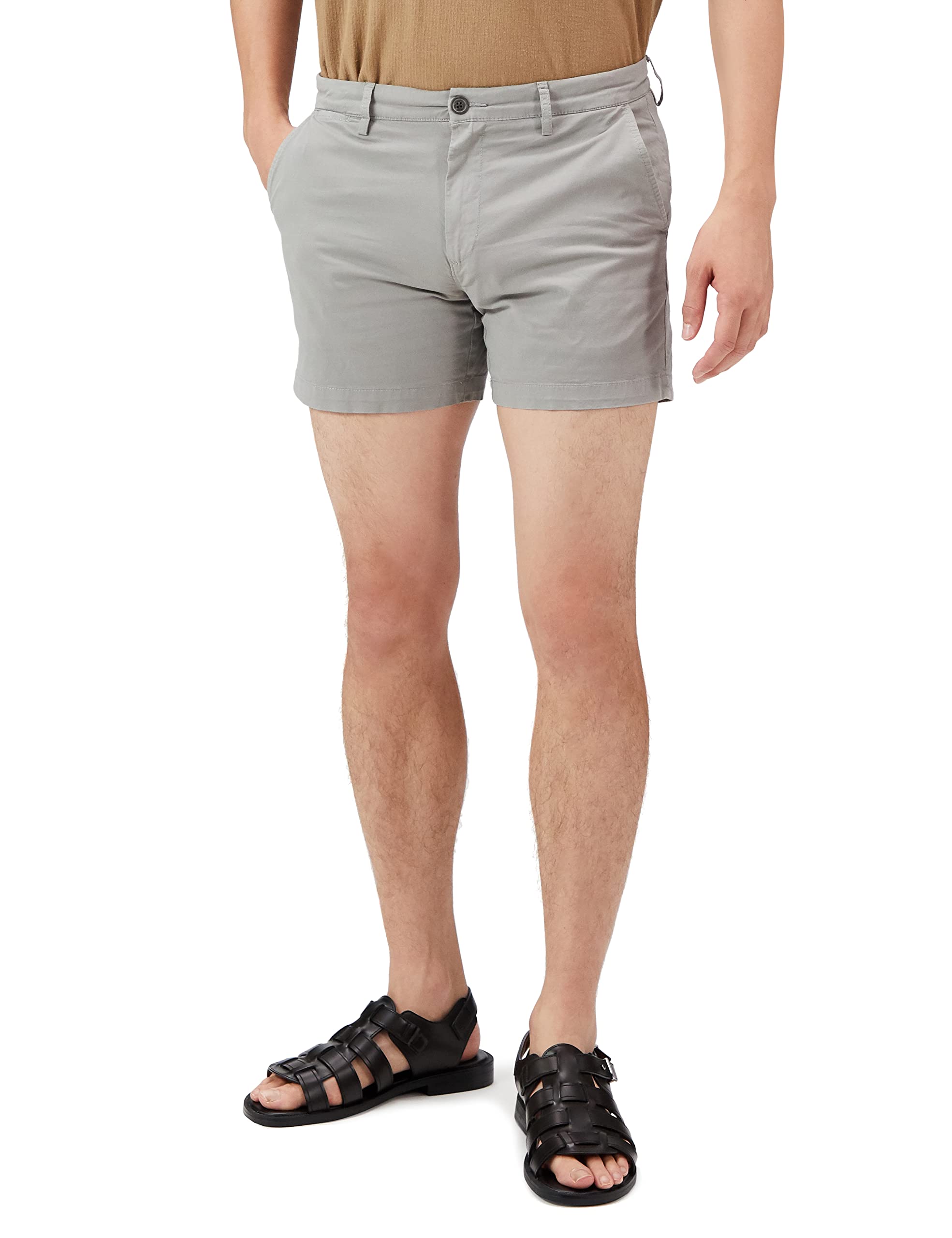 Amazon Essentials Men's Slim-Fit 5" Lightweight Comfort Stretch Oxford Cotton Sh