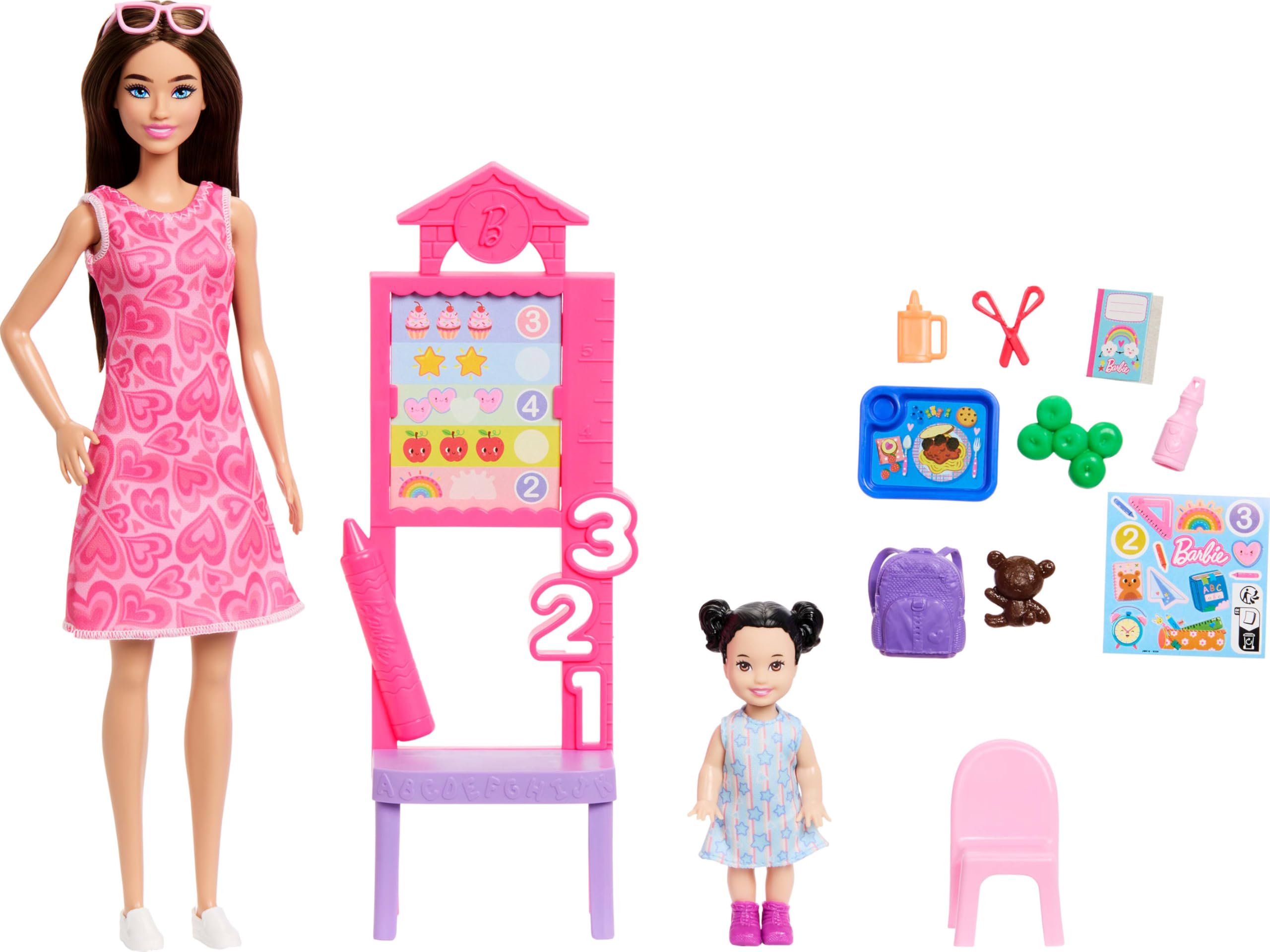 Barbie Careers Teacher Doll and Themed Playset | Blonde Fashion Doll and Small D