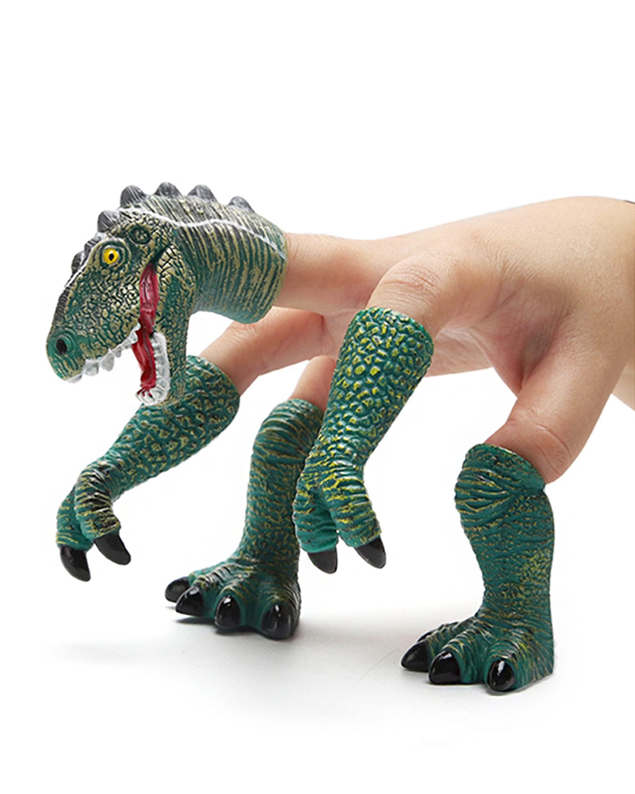 AQKILO Dinosaur Finger Puppet Set, Funny Animal Toy for Stories and Gifts | Weir