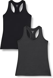 Amazon Essentials Women's Active Quick-Dry Tech-Stretch Sport Racerback Scoop-Neck Gym Vest Top, Multipack