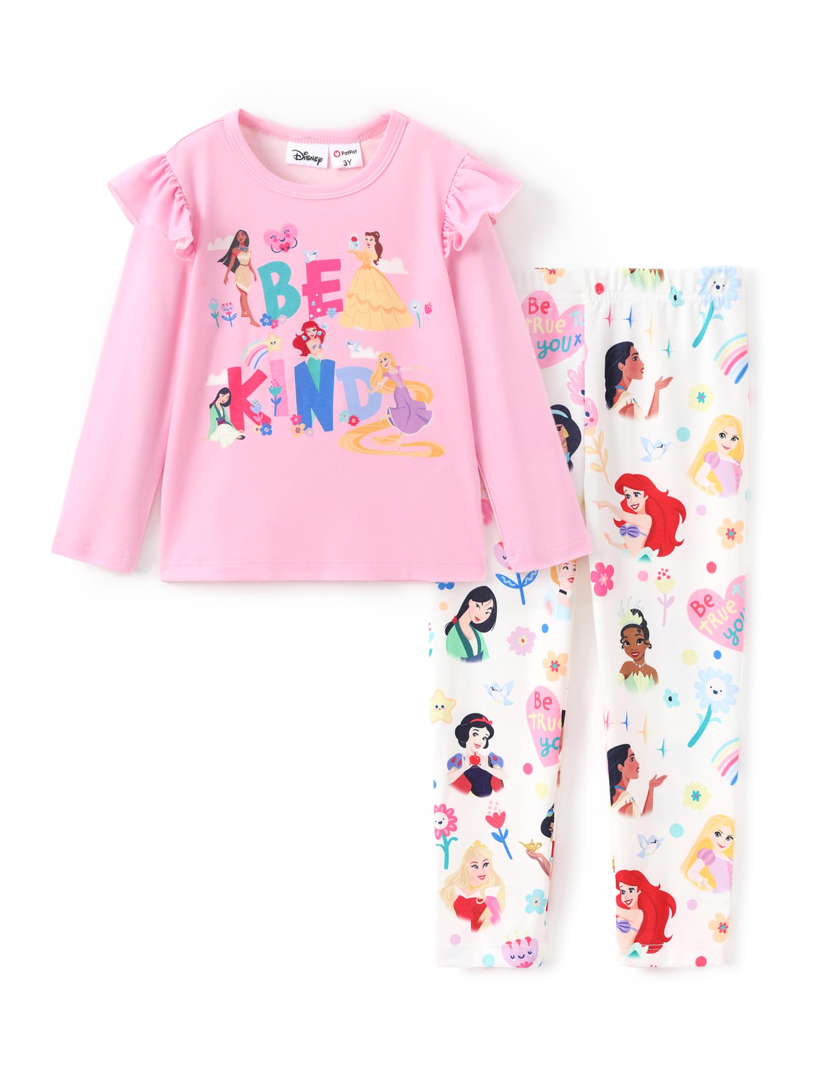 Disney Princess Baby Girl Dress Long Sleeve Shirt and Leggings 2 Pieces Girls Cl
