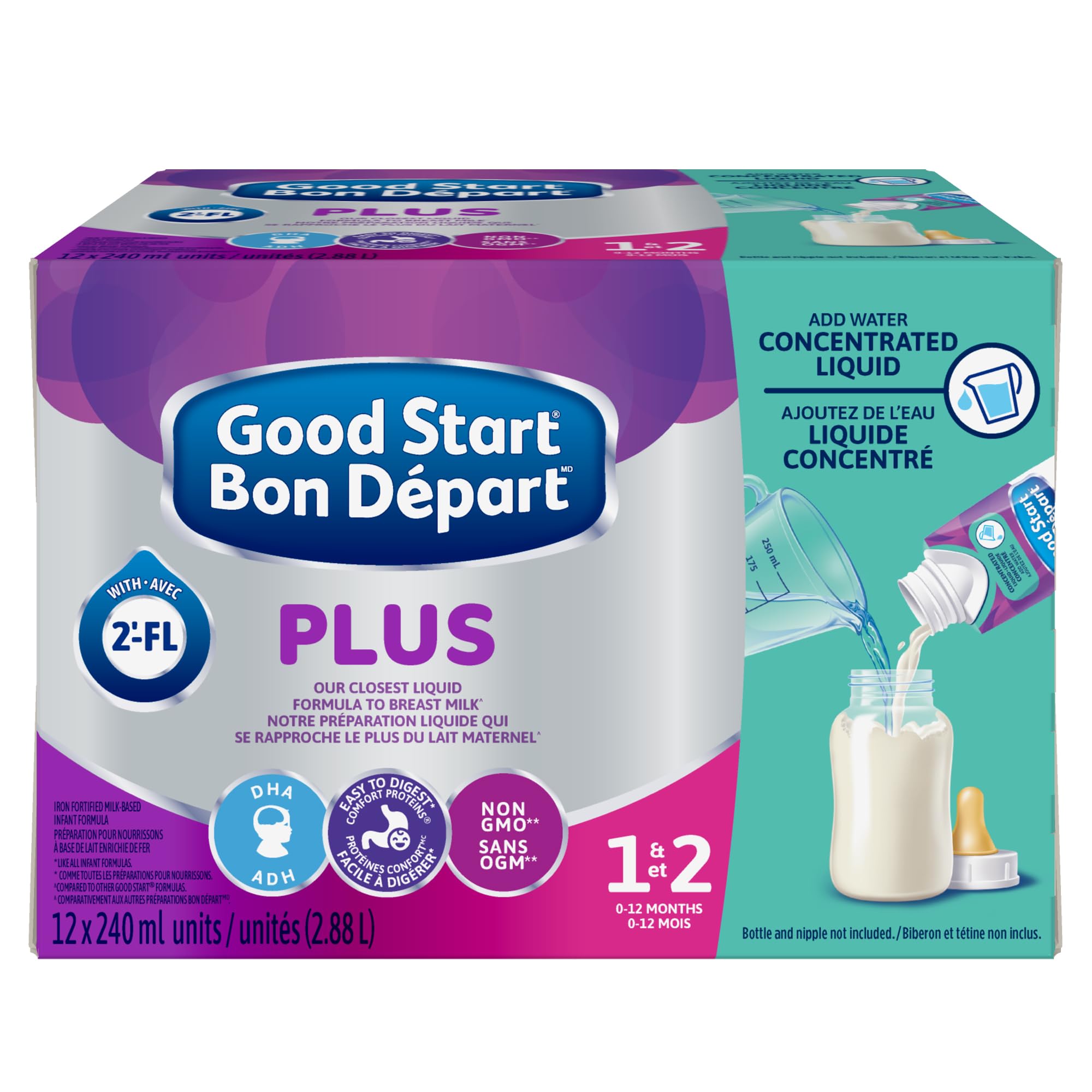Good Start Plus 1 Concentrated Liquid Baby Formula, 0+ Months, 12x240 ml | Comfo
