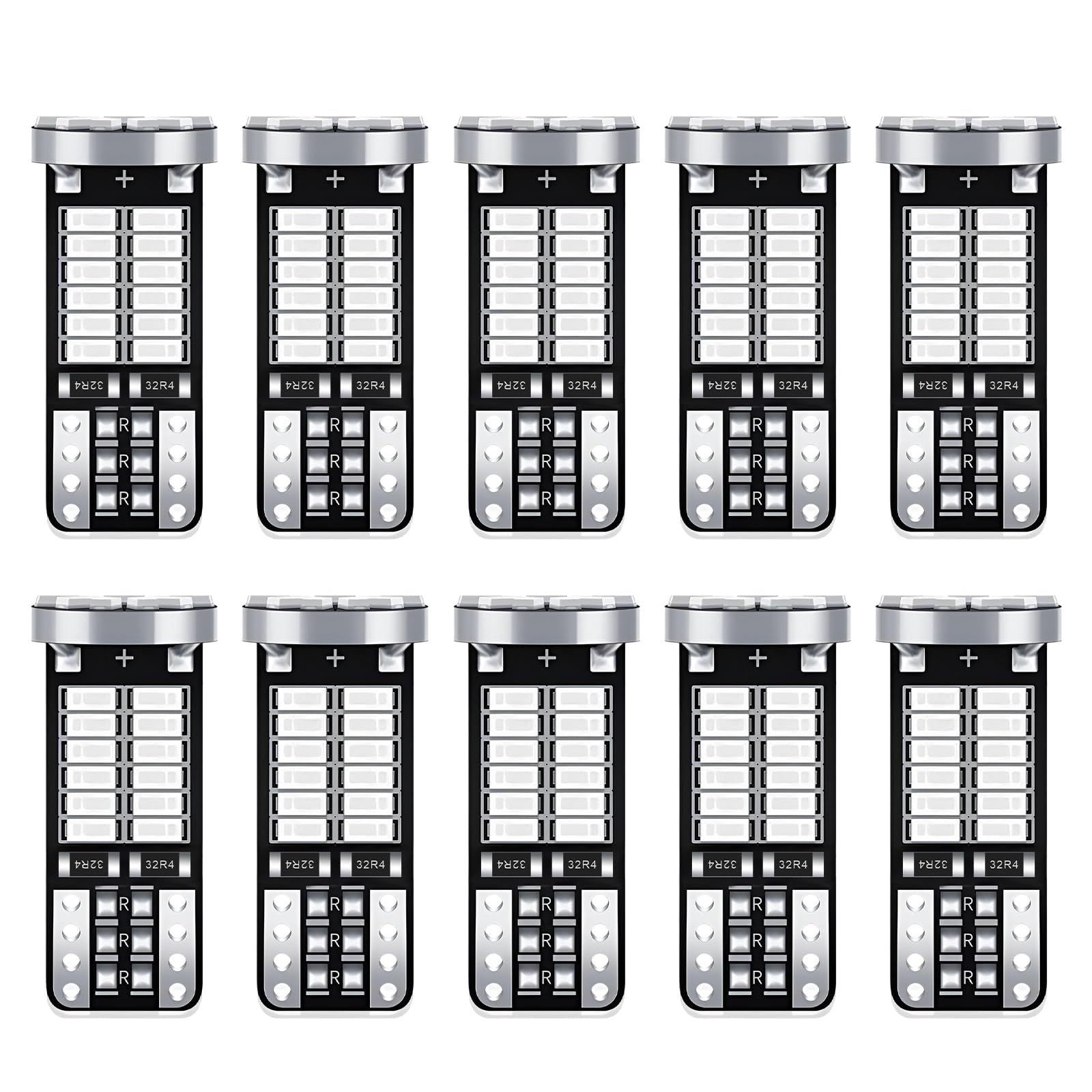 10 PCS Car LED Bulb, T10 194 168 2825 W5W 34-SMD Super Bright Dash Bulb Replacem