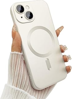 ankofave Custodia magnetica per iPhone 13 per donne/uomini, design opaco di lusso morbido metallizzato con protezione per obiettivo della fotocamera, compatibile con custodia Magsafe per iPhone 13 da