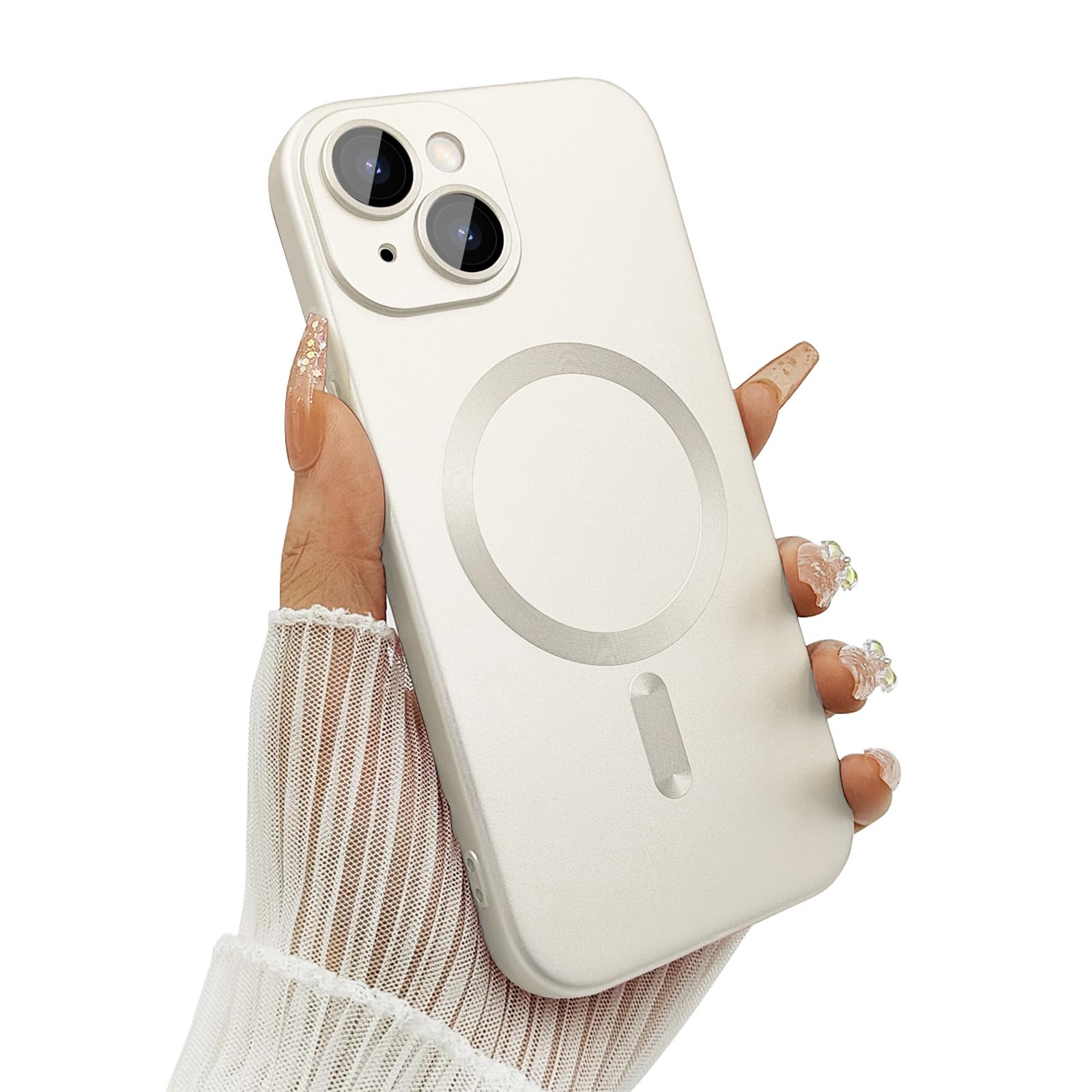 ankofave Custodia magnetica per iPhone 13 per donne/uomini, design opaco di luss