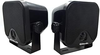4 Inches Heavy Duty Waterproof Boat Marine Box Outdoor Speakers Surface Mounted for Skid Steer ATV UTV RZR Golf Cart Tractor Powersports Boat Truck Jeep