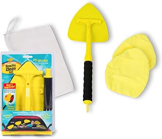 Invisible Glass Reach &amp; Clean Windshield Cleaning Tool, 95160 | Cleans hard-to-reach interior and exterior glass; includes 2 reusable microfiber pads and a storage bag