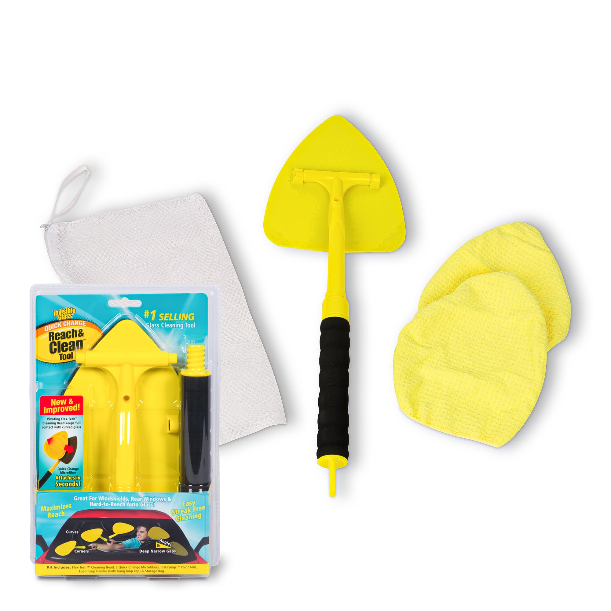 Invisible Glass Reach &amp; Clean Windshield Cleaning Tool, 95160 | Cleans hard-