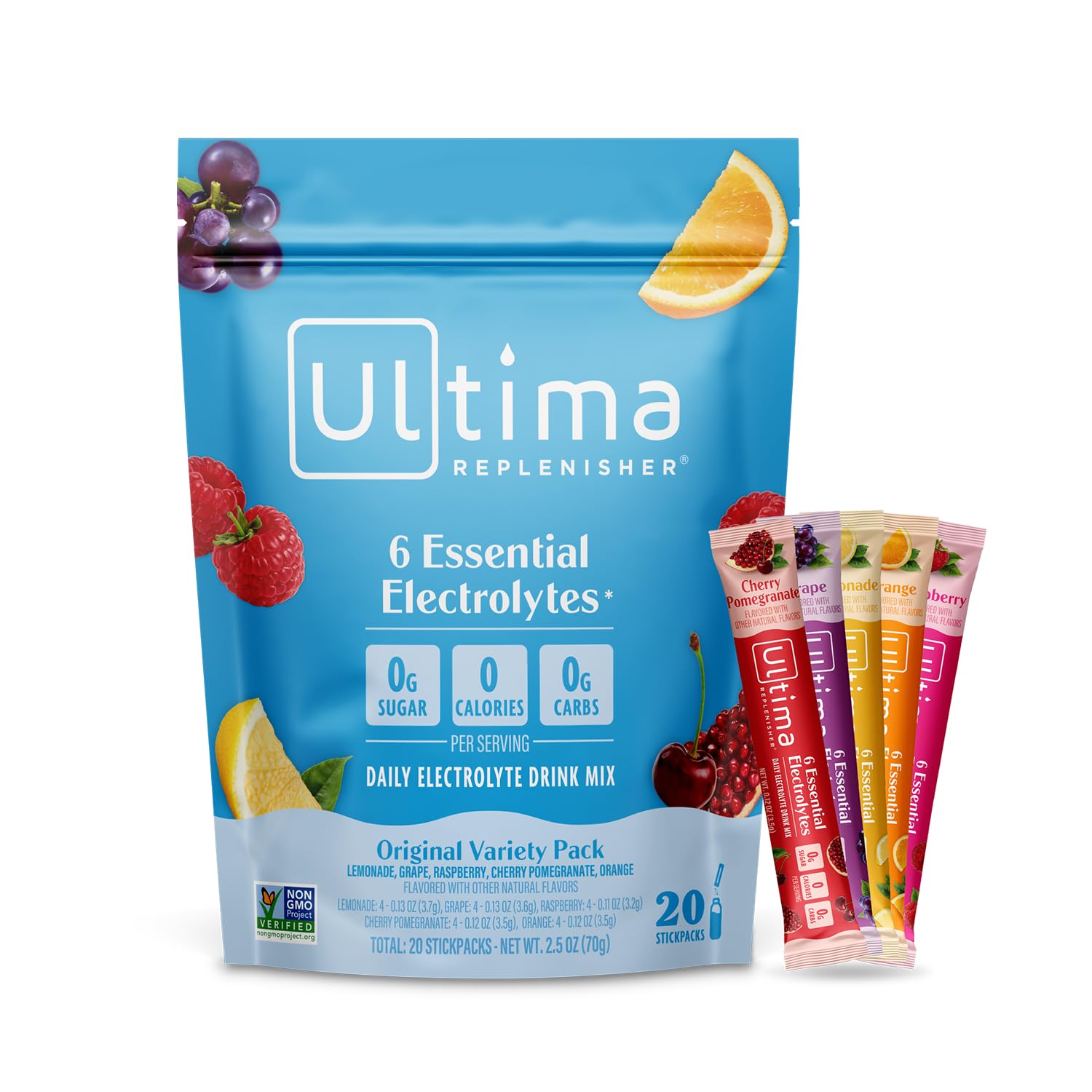 Ultima Replenisher Original Variety Electrolyte Packets, 20 Stickpacks | Daily Z