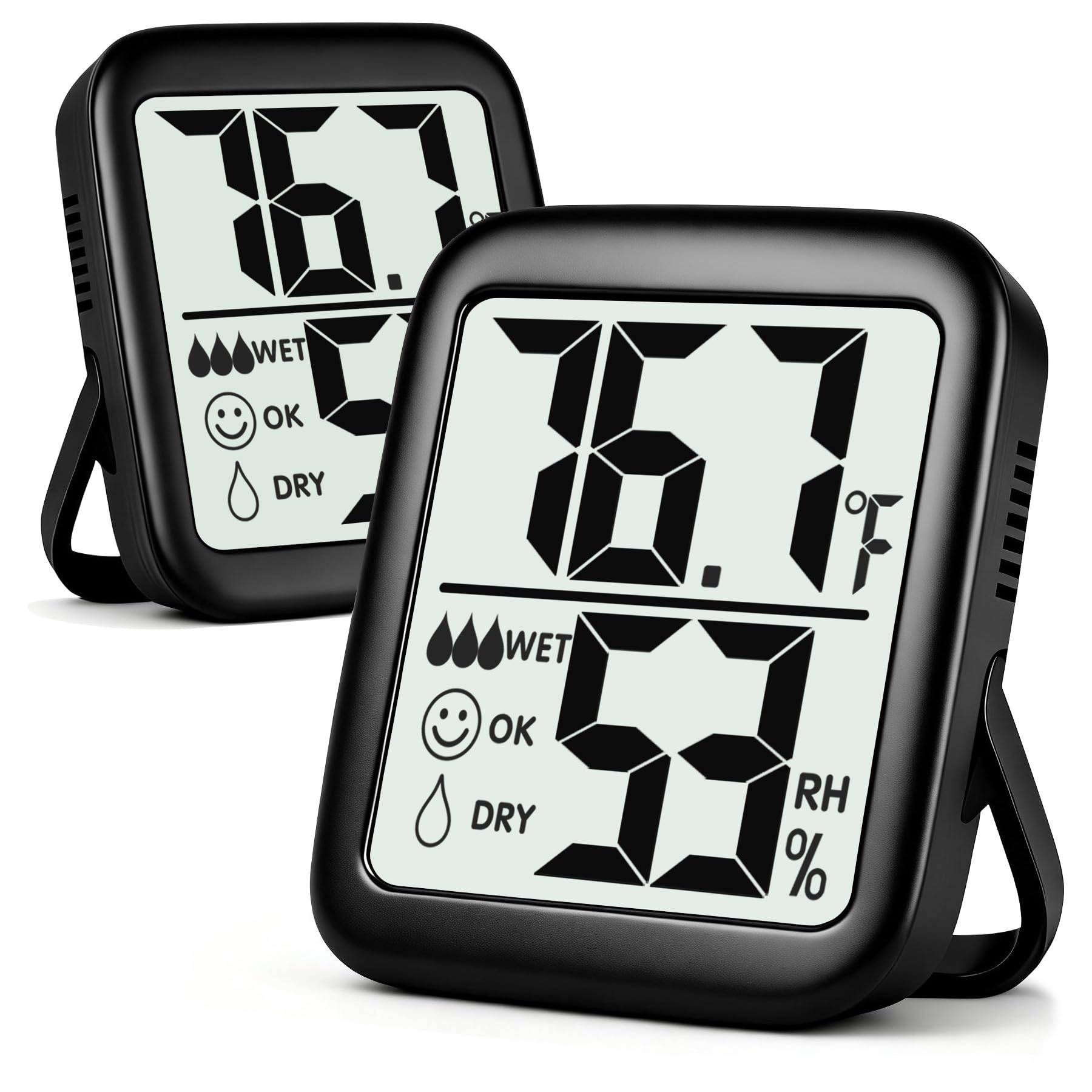 Antonki 2 Pack Room Thermometer Indoor Hygrometer | Monitor Temperature & Humidi