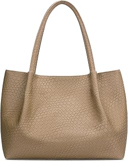 KKXIU Tote Bag for Women Vegan Leather Shoulder Purse Large Capacity Travel Bag
