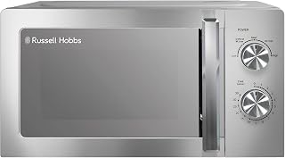 Russell Hobbs Stainless Steel Microwave 20 Litre 800W Solo Manual with 5 Power Levels, Defrost Function & Easy Clean, 35 Minute Timer, RHMM827SS