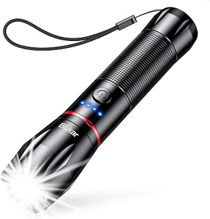 Blukar LED Torch Rechargeable, 2000L Super Bright Flashlight with 5 Modes | Adjustable Focus, Long Battery Life,Waterproof,Lightweight Handheld Torch for Power Cut,Emergency,Camping,Running,Dog Walking