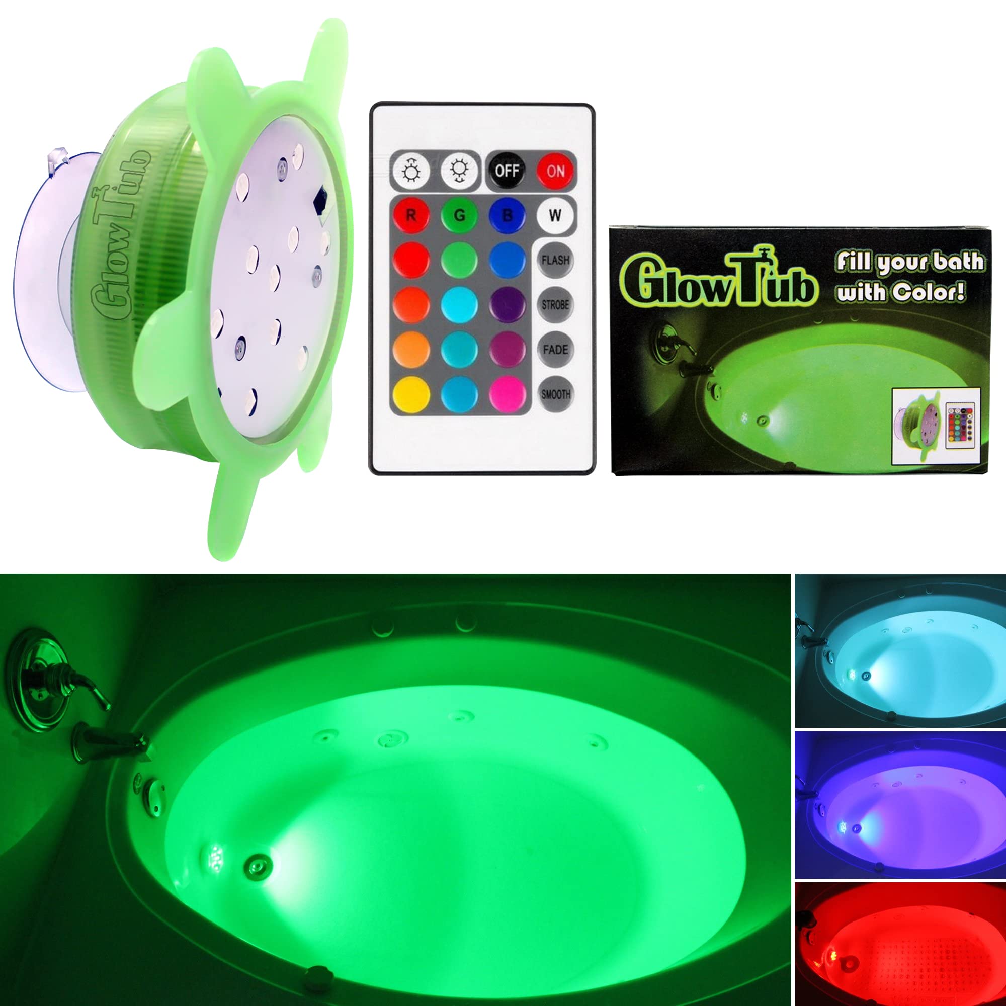 GlowTub Underwater Remote Controlled LED Color Changing Light for Bathtub or spa