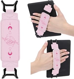 Hand Strap Accessories for Kindle - Pink Fantasy Acotar Finger Grip for 6-8" Paperwhite 11th/12th Generation/Kobo/Sony/iPad mini Ereaders E-Book Tablet High Elasticity Holder for Reading