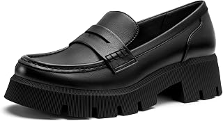 FITORY Women's Chunky Loafers, Soft Platform Heels