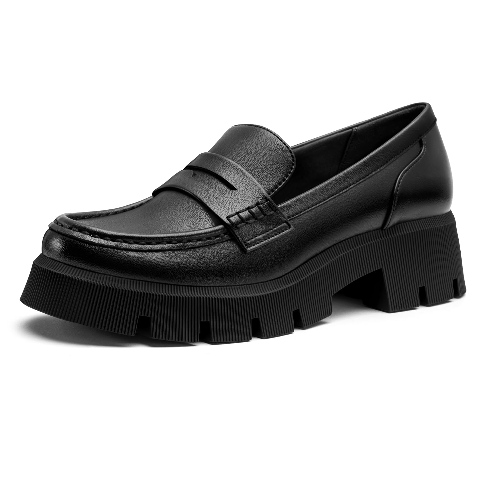 FITORY Women's Chunky Loafers, Soft Platform Heels