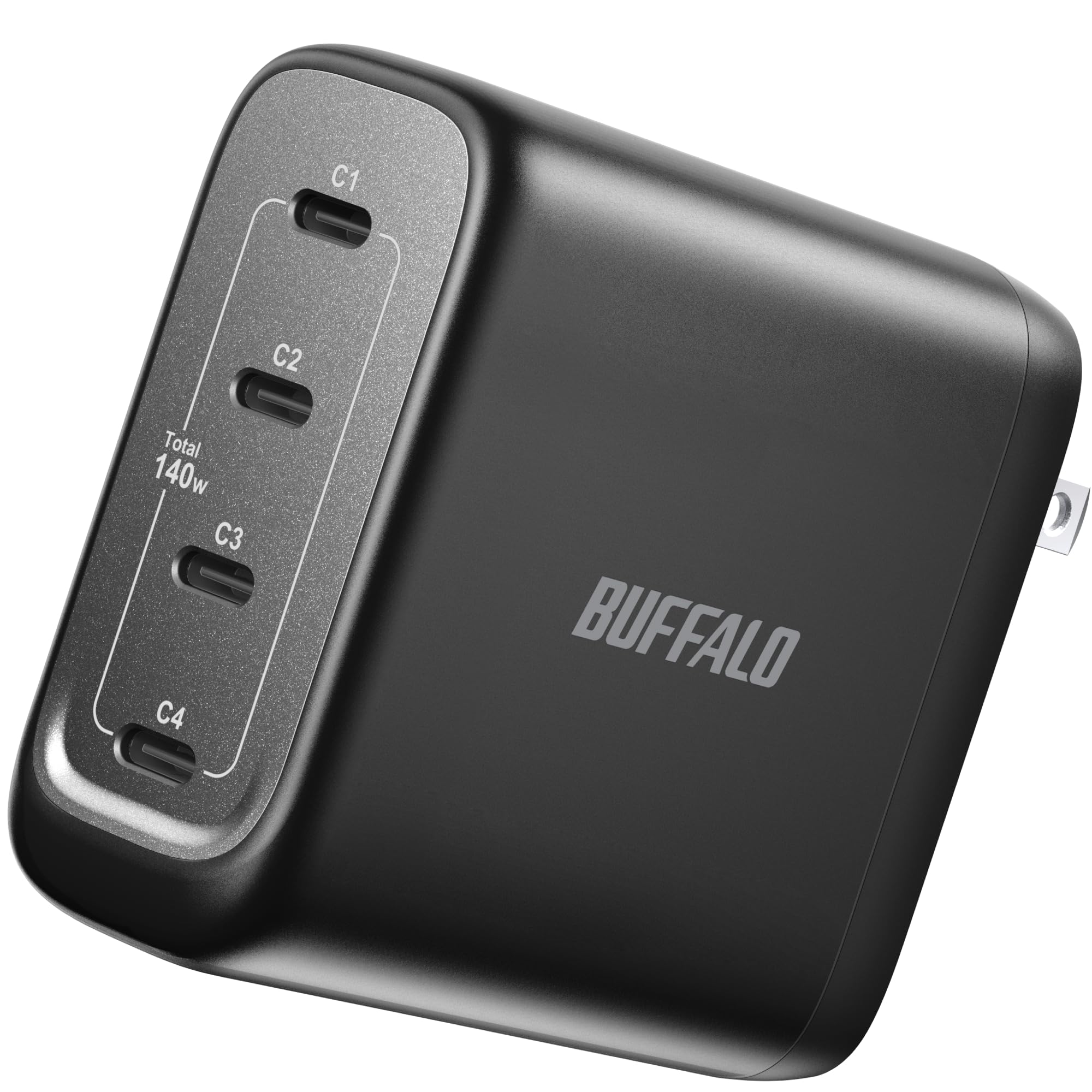 Buffalo BSACPD14005C4BK USB PD Charger, 140W 4 Ports (USB-C x 4), AC Adapter, Ty
