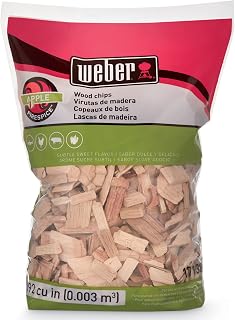 Weber® Apple Wood Chips, Outdoor Cooking Fuel, 2 lb | Premium BBQ Smoking & Grilling Applewood Chips for Subtle, Sweet Apple Flavor - Ideal for Beef, Lamb, Poultry, Pork & Fish
