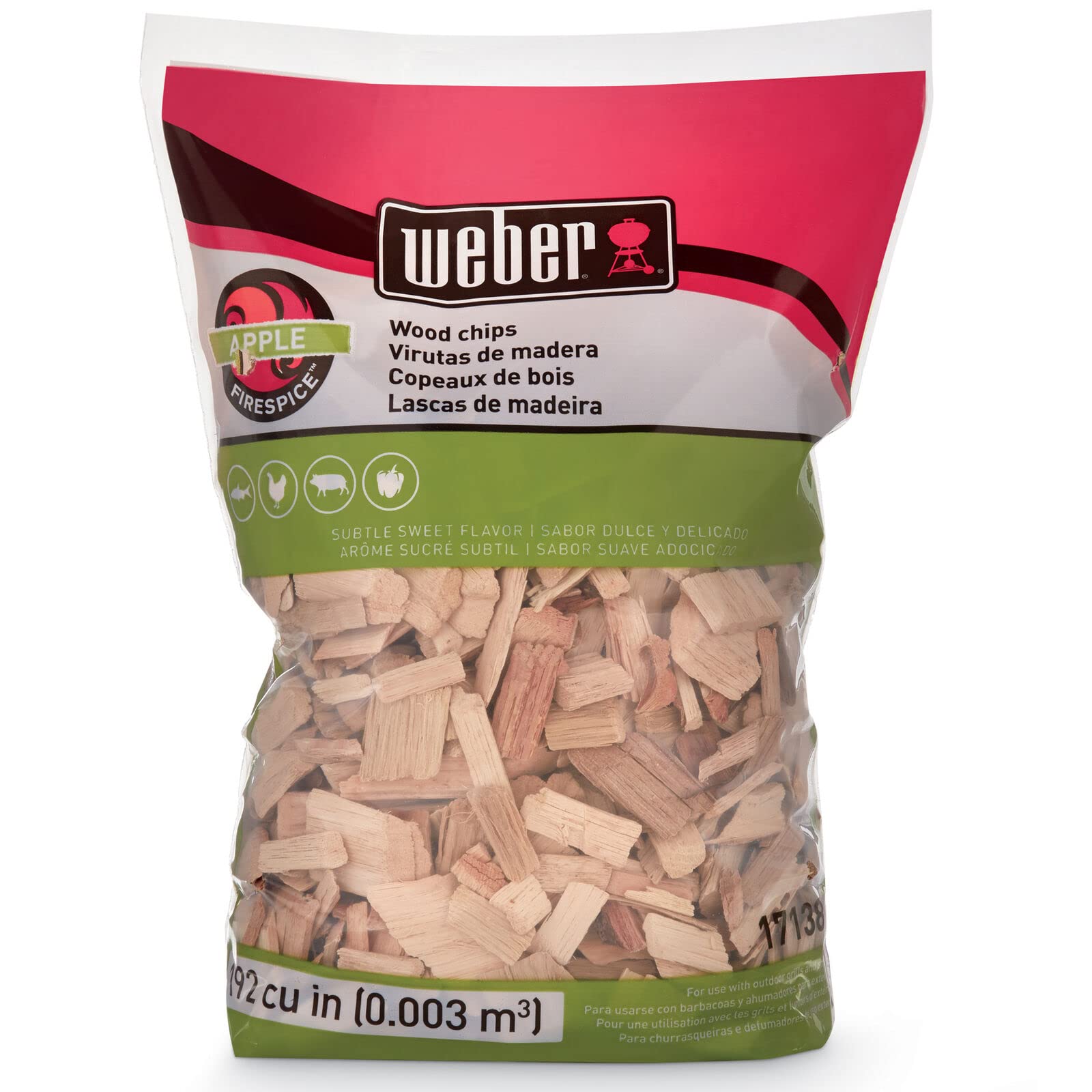 Weber® Apple Wood Chips, Outdoor Cooking Fuel, 2 lb | Premium BBQ Smoking & Gril