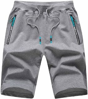 JustSun Men's Sports Shorts with Zip Pockets