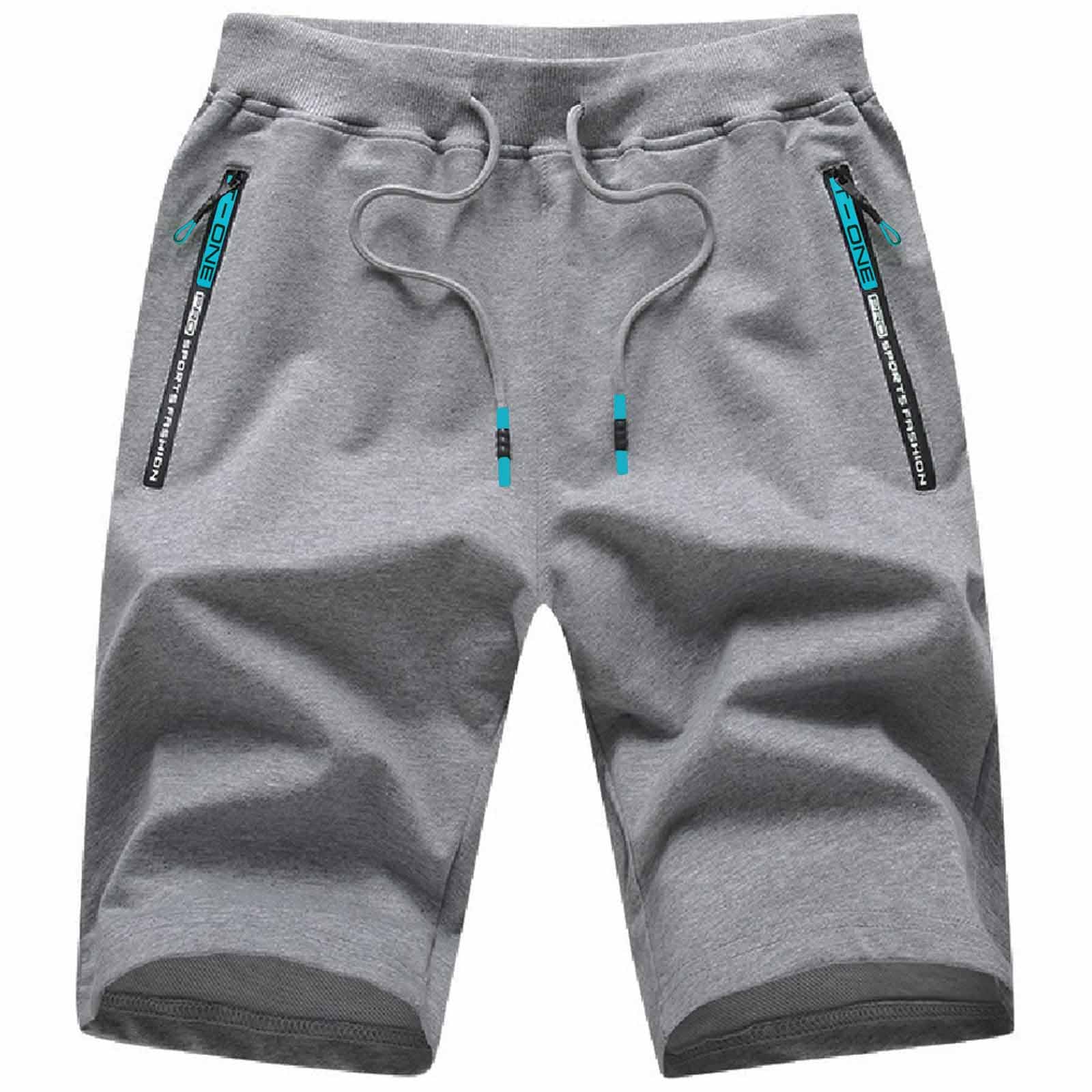 JustSun Men's Sports Shorts with Zip Pockets