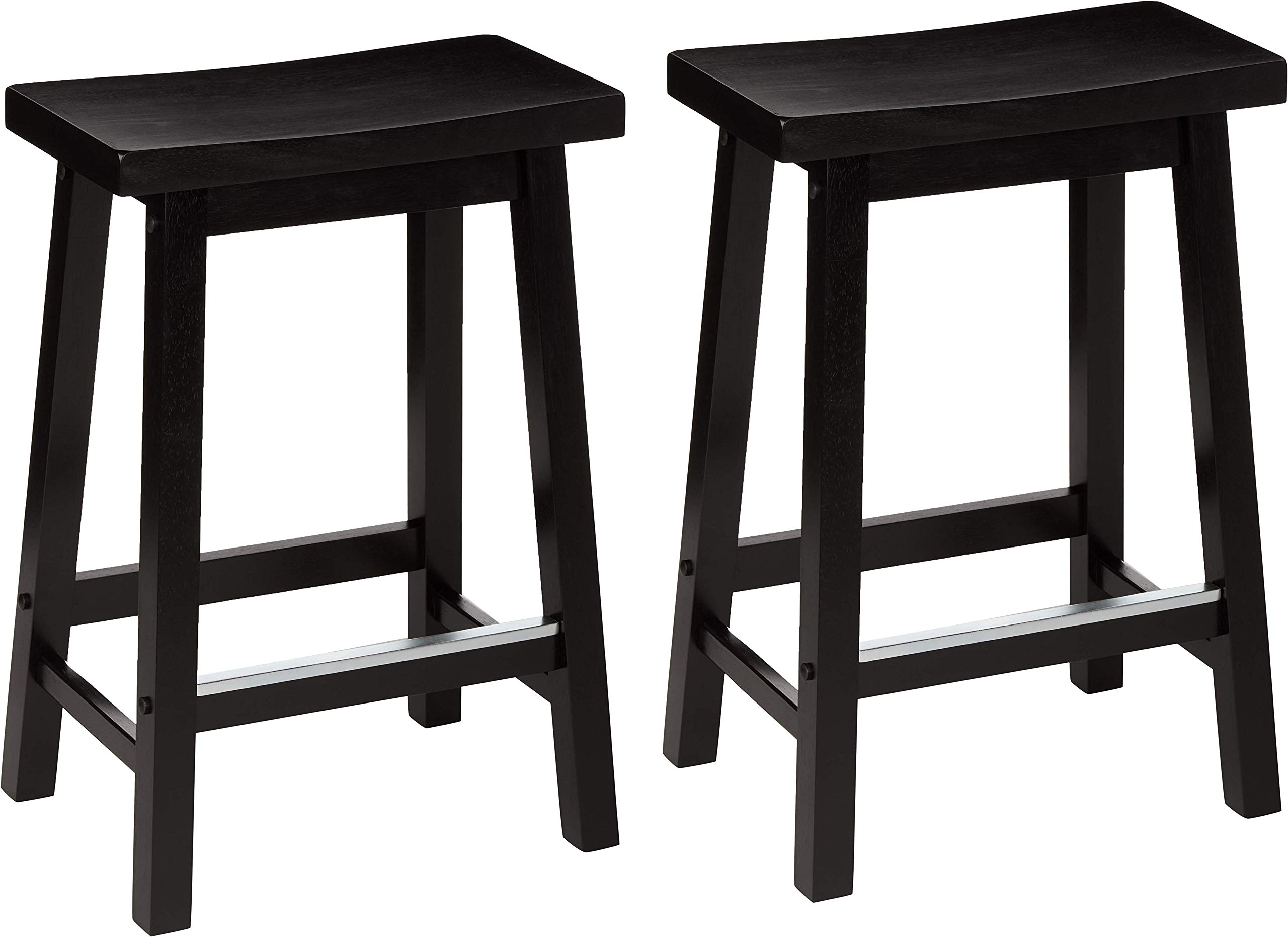 Amazon Basics Solid Wood Saddle-Seat Counter-Height Kitchen Island Barstool, 60.