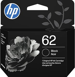 HP 62 Black Ink Cartridge | Works with Envy 5540, 5640, 5660, 7640, OfficeJet 5740, 8040, Mobile 200, 250 | C2P04AN | Packaging May Vary