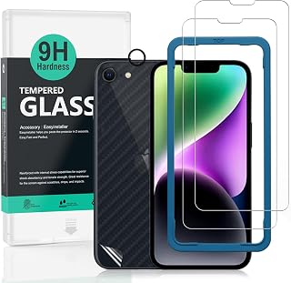 Ibywind Screen Protector for iPhone 16e/iPhone 17e, 2 Pieces 9H Hardness Tempered Glass and Camera Lens Protector, Easy to Install, Compatible Fingerprint Detector, Anti-Scratch, Bubble Free