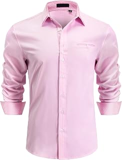 Enlision Men's Dress Shirts Long Sleeve Shirt Casual Regular Fit Shirts