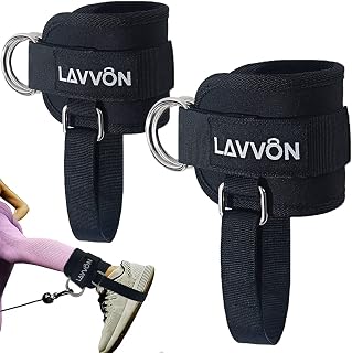 Ankle Straps for Cable Machines Kickbacks - Glute Workout Cuffs Padded | Adjustable Comfort Attachments for Gym Accessories Ankle Cuff Cable Machine Glute Kick back Straps-Women Leg Extensions/Curls