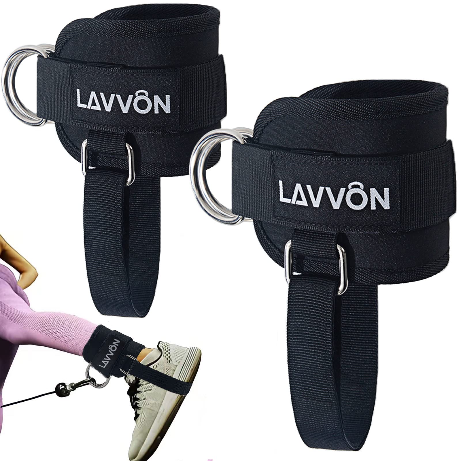 Ankle Straps for Cable Machines Kickbacks - Glute Workout Cuffs Padded | Adjusta