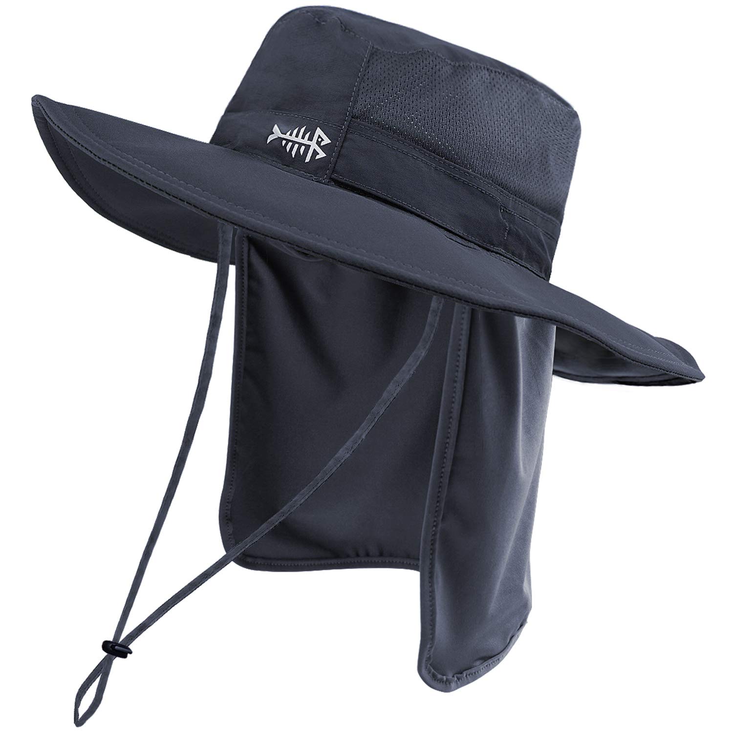 Bassdash UPF 50+ Sun Fishing Hat Water Resistant with Detachable Neck Flap Big S