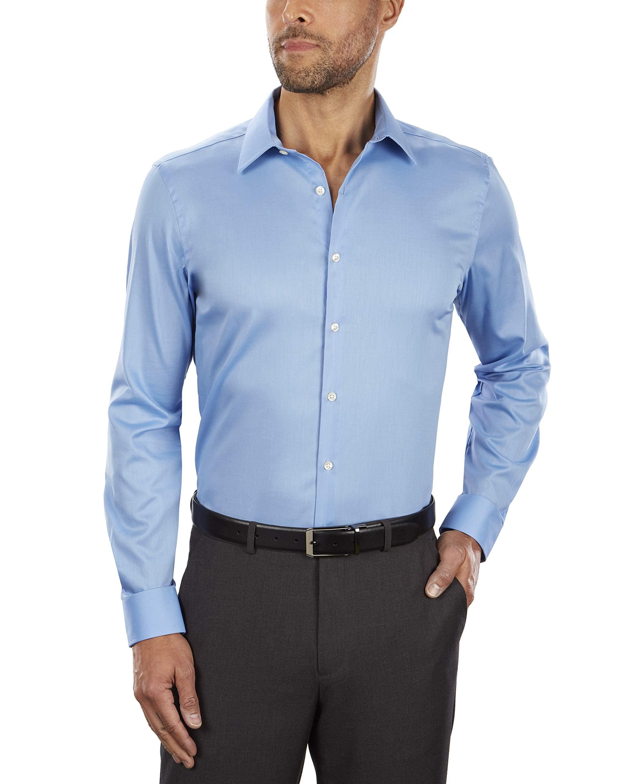 Van Heusen Dress Shirt Slim Fit Flex Collar Stretch Solid Shirt (Pack of 1)