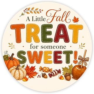 Fall Stickers for Gift Bags, 60Pcs A Little Fall Treat for Someone Sweet Labels, Autumn Gift Stickers for Goodie Bags, Candy Boxes, Thanksgiving Favors, Bakers, Teachers, Hosts, Small Shops
