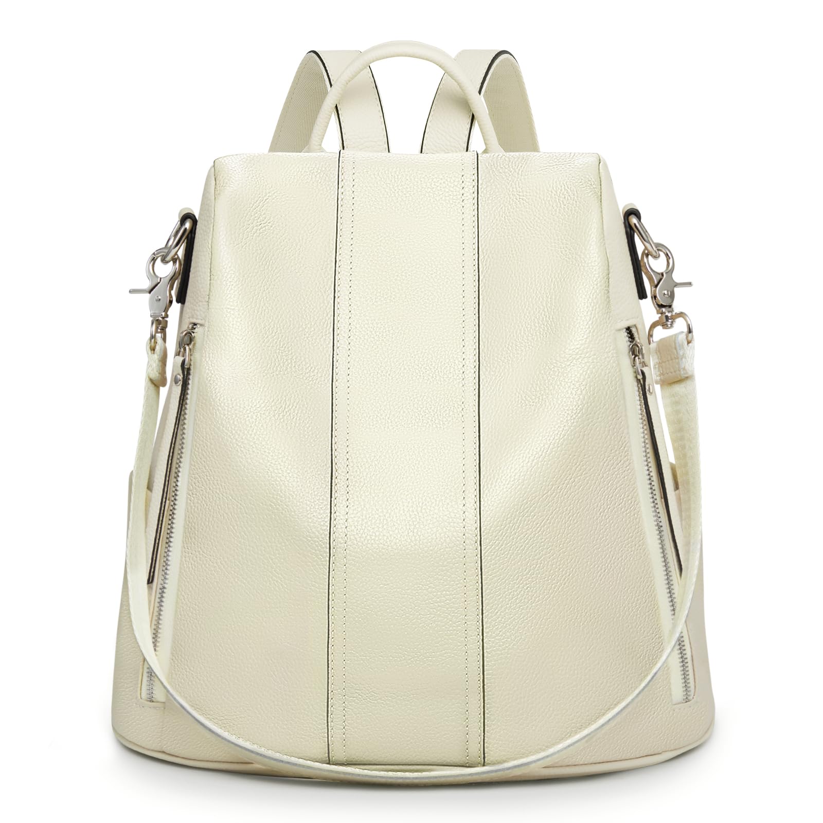 S-ZONE Leather Backpack Purses for Women Antitheft Rucksack Shoulder Bag Medium