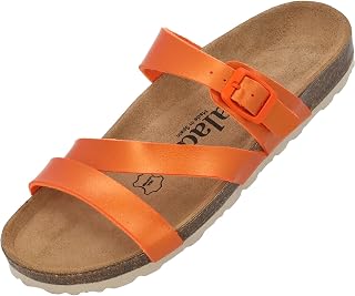 Palado Ikaria women's flip flops, fashion mules with natural cork sole, women's shoes with fine suede sole, comfortable sandals