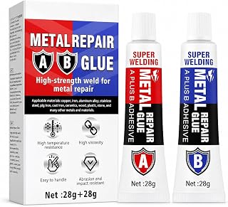 Strong AB Liquid Metal Weld Repair Paste, Metal Glue Heavy Duty Waterproof, Heat and Cold Resistance, Epoxy Industrial Glue for All Purpose Repairs for Metals, Plastic, Steel, Ceramics