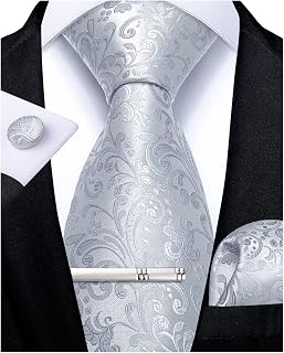 DiBanGu Mens Paisley Pre-tied Bow Tie Silk Adjustable Bow Tie & Pocket Square Cufflinks for Wedding Party