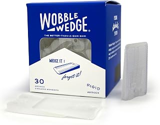 Wobble Wedge Rigid Heavy Duty Plastic Shims for Leveling, Clear, 30 Pack | Rigid High Density Plastic Shims Hold Over 2000Lbs, Stack to Level Furniture and Appliances, Indoor and Outdoor Use, USA Made