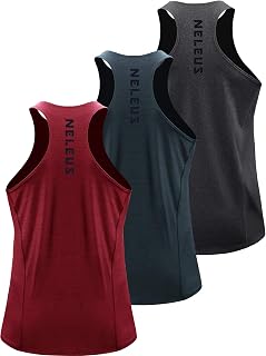 Neleus - Mens Dry Back Y Tank Top 3 Pack