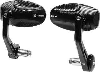 FENRIR Black CNC Bar End Mirrors Motorcycle Mirror Handlebar Aluminum Alloy Retro Cafe Racer Motorbike Universal Anti-Glare Surface rate R1200 For Standard Sport Naked Street Bike minimoto Scooter