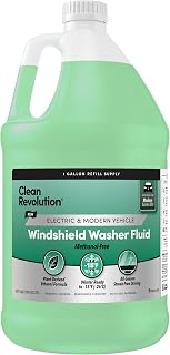 Clean Revolution EV Windshield Washer Fluid, 128oz, 100% Methanol-Free, Winter Ready up to -15F, Compatible with Electric Vehicles &amp; Performance Cars